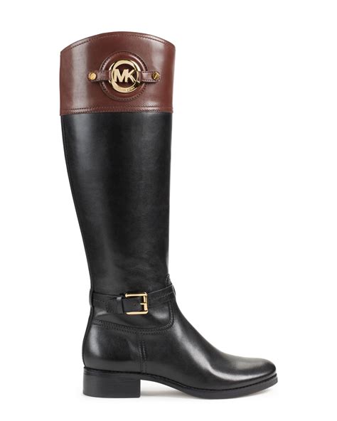 michael kors stockard boots mocha|micheal kors stockard two tone leather riding boot .